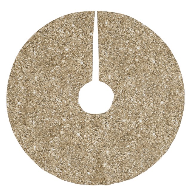 Chic Bronze Guld Glitter Julgransmatta Borstad Polyester (Framsidan)