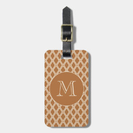 Chic Bronze Ivory Diamond Mönster Monogram Bagagebricka