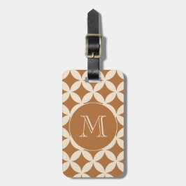 Chic Bronze Ivory Geometric Mönster Monogram Bagagebricka