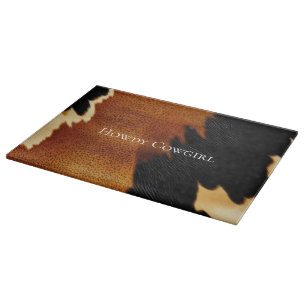 Chic Brown Black Cream Western Cowhide