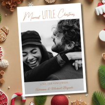 Chic Brown Calligraphy Married Little Christmas