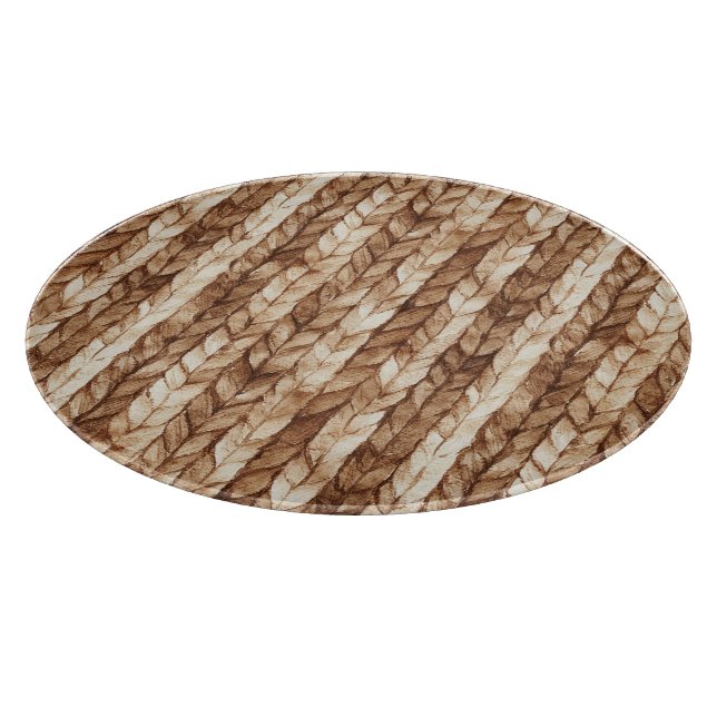 Chic Brown Cream Faux Woven Rand (Hörn)