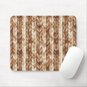 Chic Brown Cream Faux Woven Rand Musmatta