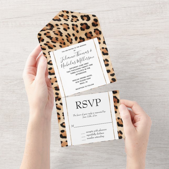 Chic Brown Cream Leopard Bröllop (Tearaway)