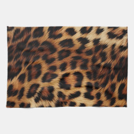Chic Brown Cream Leopard Kökshandduk