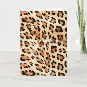Chic Brown Cream Leopard Skriv ut Kort