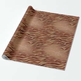 Chic Brown Cream Zebra tryck Presentpapper