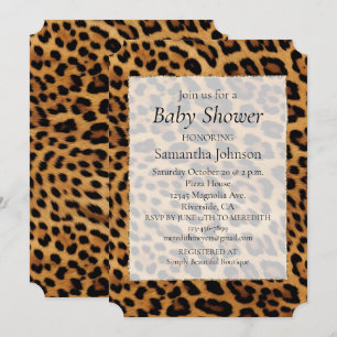 Chic Brown Leopard Skriv ut Inbjudningar