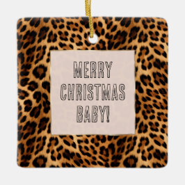 Chic Brown Leopard Skriv ut jul Julgransprydnad Keramik