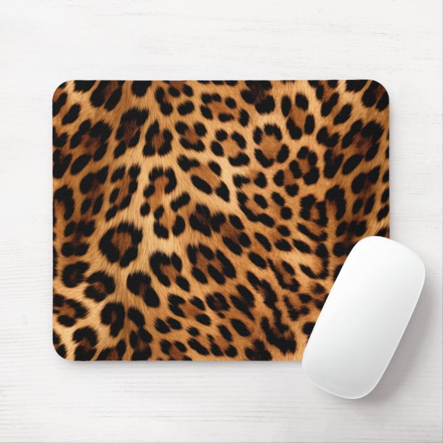 Chic Brown Leopard Skriv ut Musmatta (Med mus)