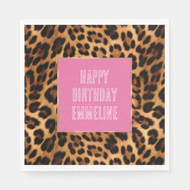 Chic Brown Leopard Skriv ut Pappersservett