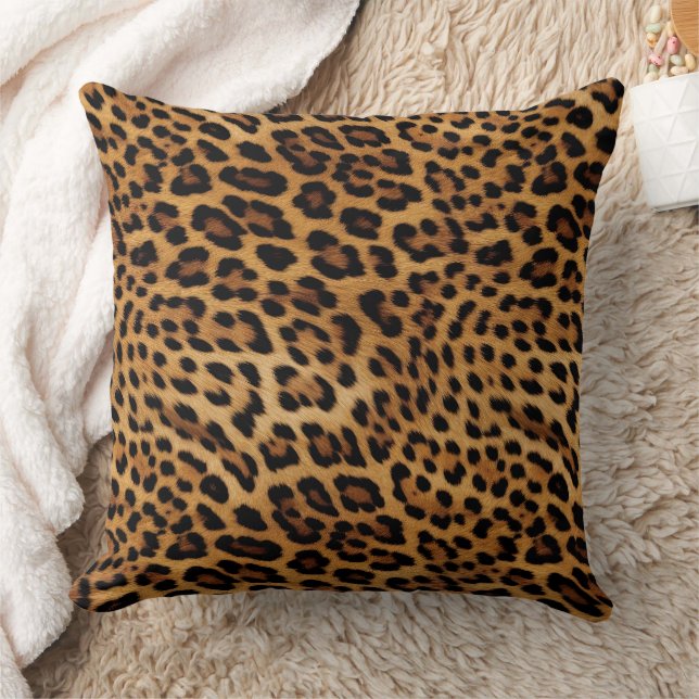 Chic Brown Leopard Skriv ut Rosa Guld Kudde (Filt)