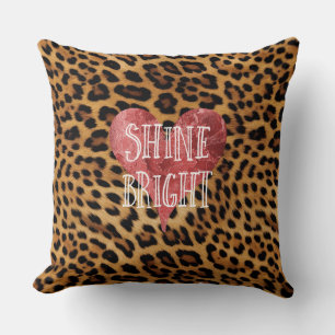 Chic Brown Leopard Skriv ut Shine Kudde