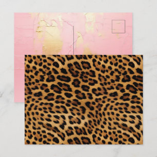 Chic Brown Leopard Skriv ut Vykort