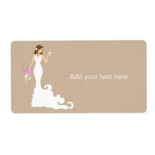 Chic Brown Modern Bride Gift Märkre-etikett Fraktsedel