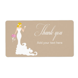 Chic Brown Modern Bride Tack-etikett Fraktsedel