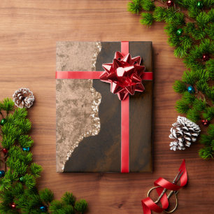 Chic Brown Ro Glitter Guld Agate Anpassningsbar Mo Presentpapper