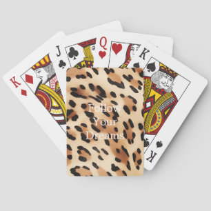 Chic Brown White Leopard Skriv ut Casinokort
