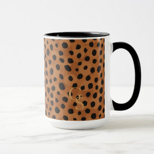 Chic brun cheetah-tryckmonogram mugg