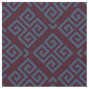 Chic brun teal nyckel geometriskt mönster tyg