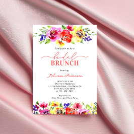 Chic Brunch för Möhippa av ljusfärglös Blommigt Inbjudningar