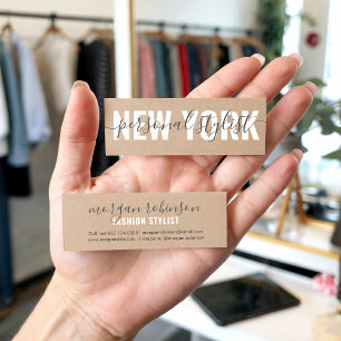 Chic brunkol, personligt stilskript namnteckning mini visitkort