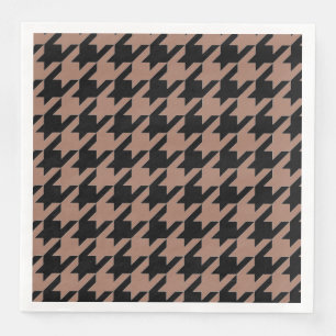 Chic brunsvart houndstooth mönster pappersservett