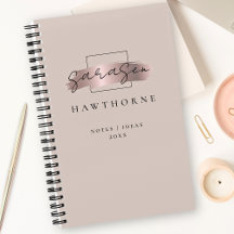Chic Brush Stroke Faux Ro Guld Elegant Monogram