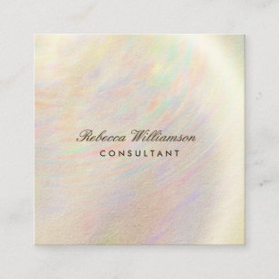 Chic Brushed Metall Rainbow HoloGraps Irinedity Fyrkantigt Visitkort