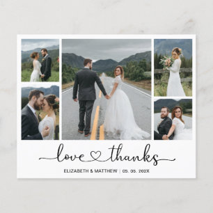 Chic Budget Photo Collage Bröllop Tack Flyer