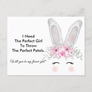 Chic Bunny Bröllop Flower Girl Frieri Vykort