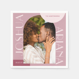 Chic Burgundy Arch Photo Bröllop Pappersservett