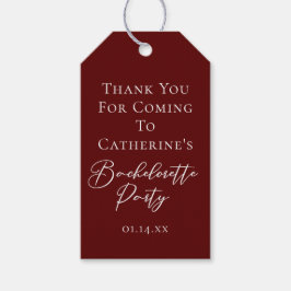 Chic Burgundy Bachelorette Party Personalized Presentetikett