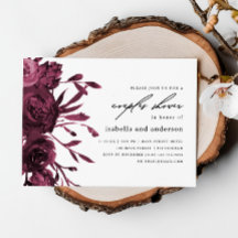 Chic Burgundy Blommigt Bröllop Par Shower