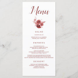Chic Burgundy-Blommigt Meny