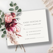 Chic Burgundy Blommigt Pampas Grass Bröllop