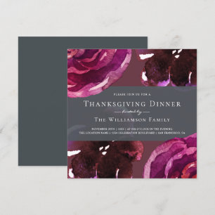 Chic Burgundy-Blommigtens Thanksgiving Inbjudningar