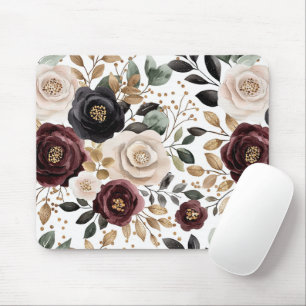 Chic Burgundy Cream Blommigt Musmatta