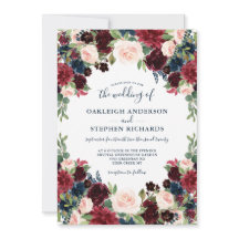 Chic Burgundy, flottan och Rosa Blommigt Bröllop