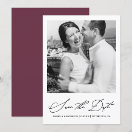 Chic Burgundy Foto Spara Datum Datumet