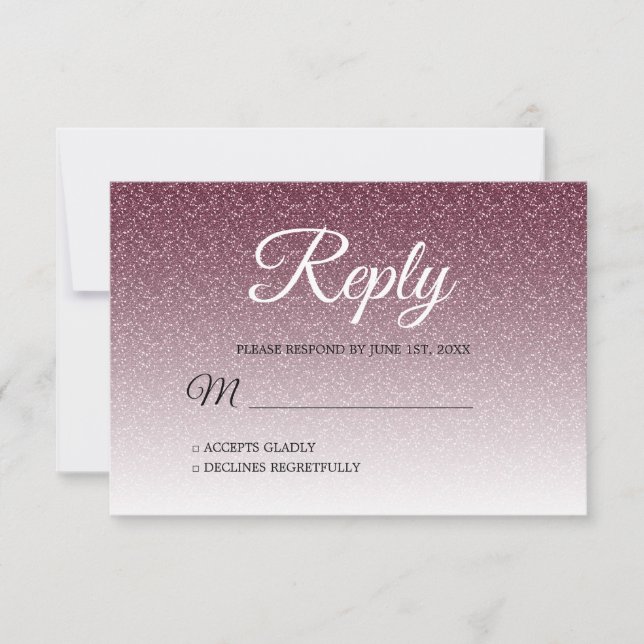 Chic Burgundy Glitter Ombre OSA Inbjudningar (Framsida)