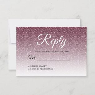 Chic Burgundy Glitter Ombre OSA Inbjudningar