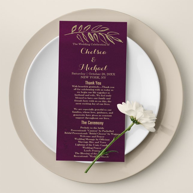 Chic burgundy guld glitter löv Program (Chic burgundy gold glitter leaves Program )