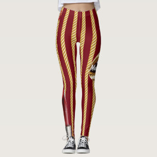 Chic burgundy Guld Linjer Läppar Girly 2022-dagars Leggings