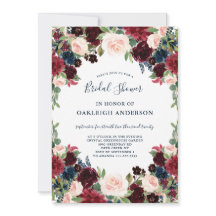 Chic Burgundy, marin och Rosa Blommigt Möhippa