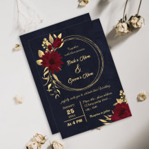 Chic burgundy och guld bröllop
