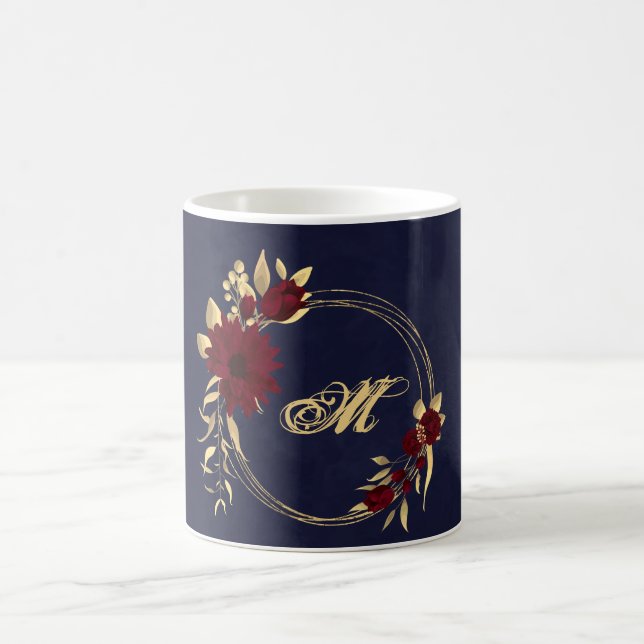 Chic burgundy och guld-kaffe mugg (Center)