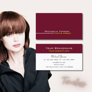 Chic Burgundy och vit enkel modern Professionell Visitkort