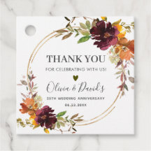 Chic Burgundy Orange Blommigt Höstrapp