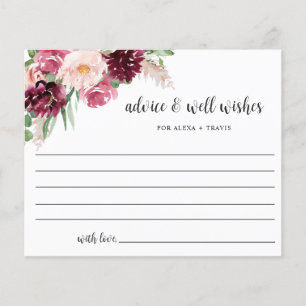 Chic Burgundy Rosa Adapter, Önskemål Card